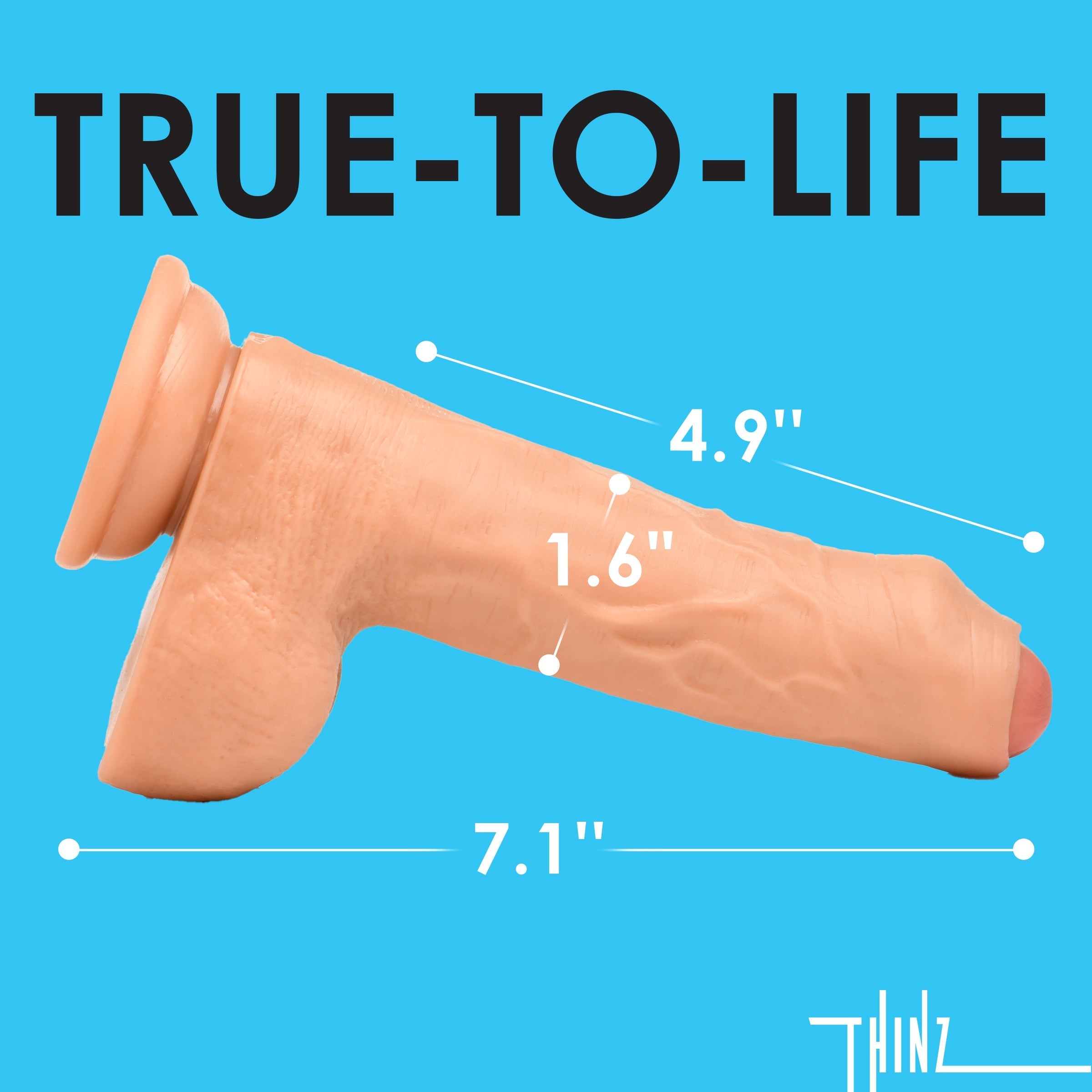 Measurement demonstration of the true-to-life 7-inch silicone dildo