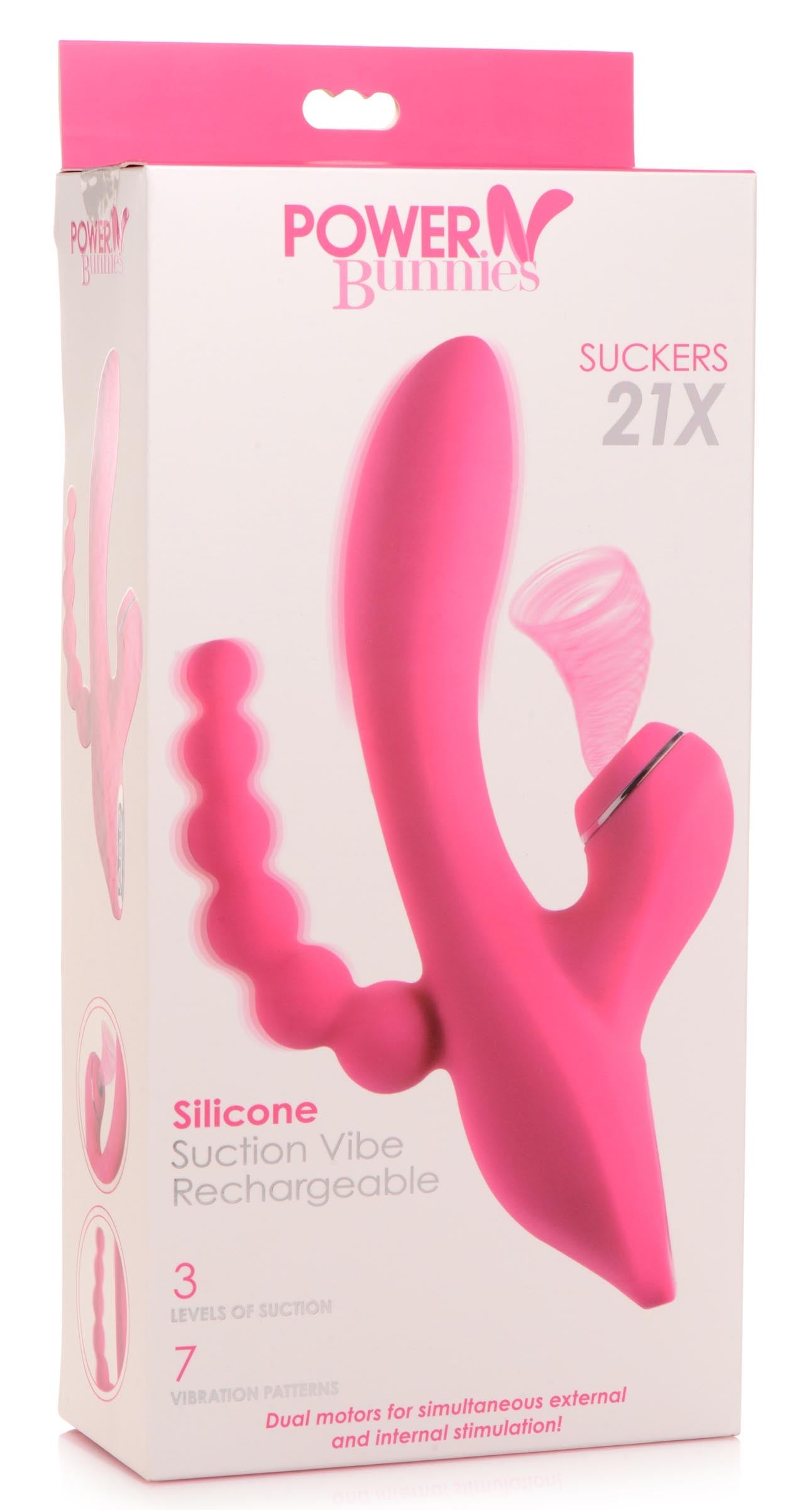 Suckers 21x silicone vibrator with suction feature