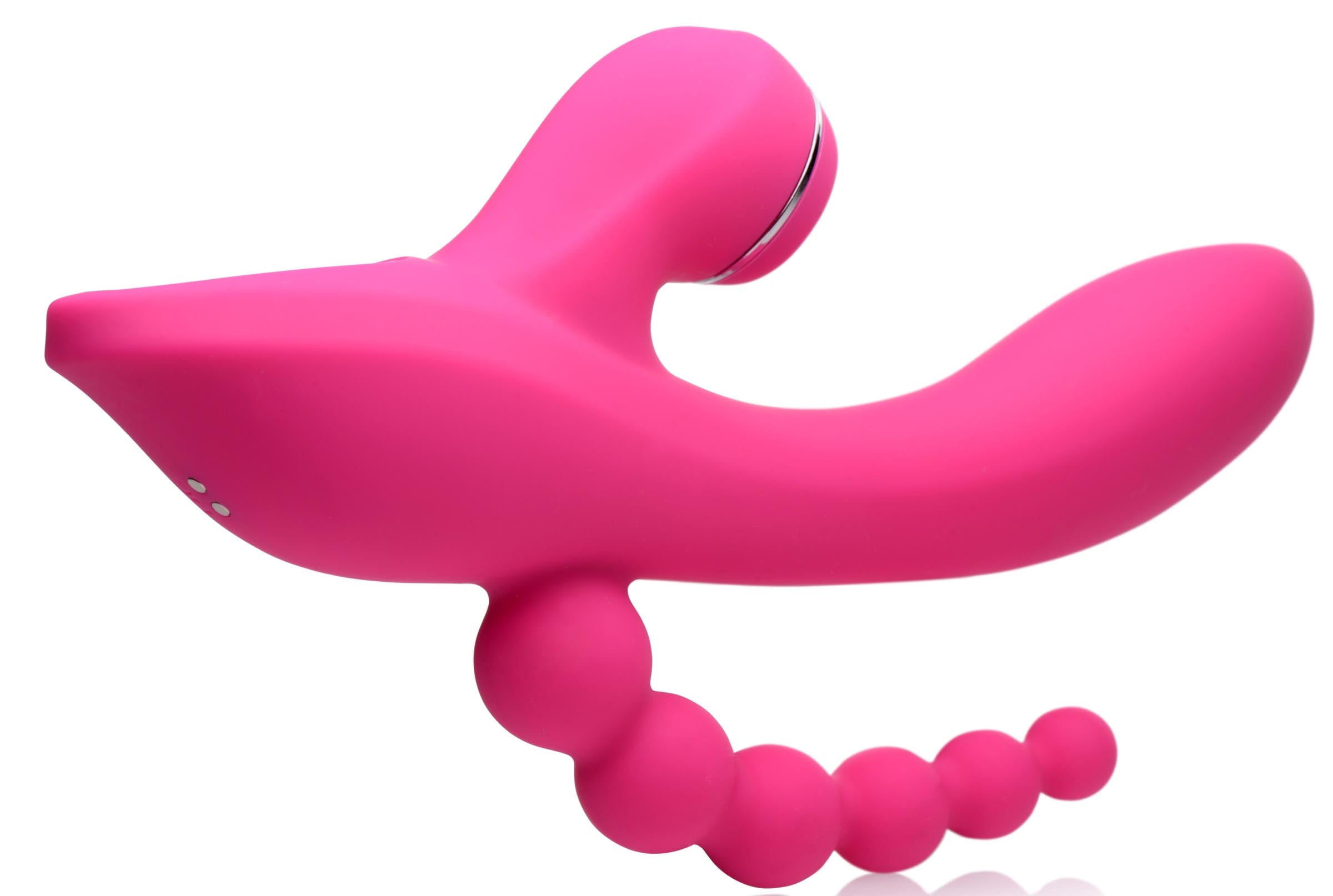 Silicone suction vibrator from Suckers 21x in pink