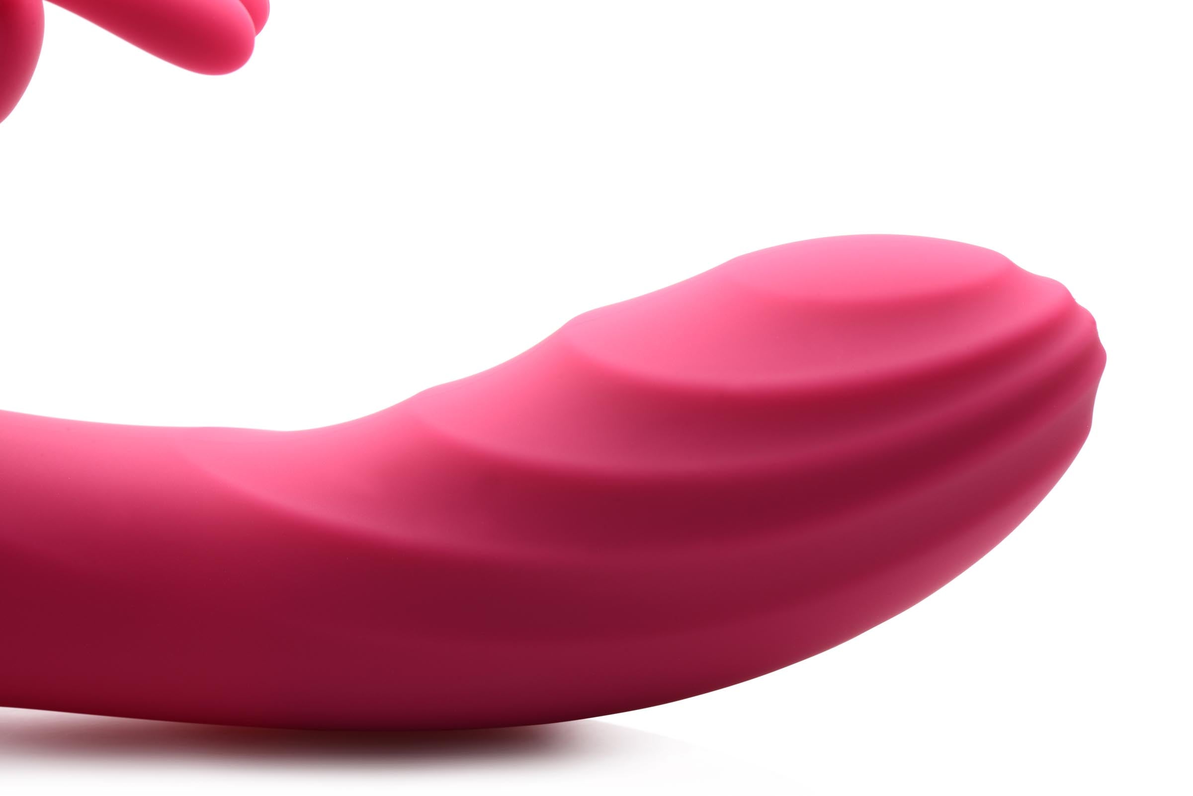 Close-up of the Huggers 10x Silicone Rabbit Vibrator's bulbous tip