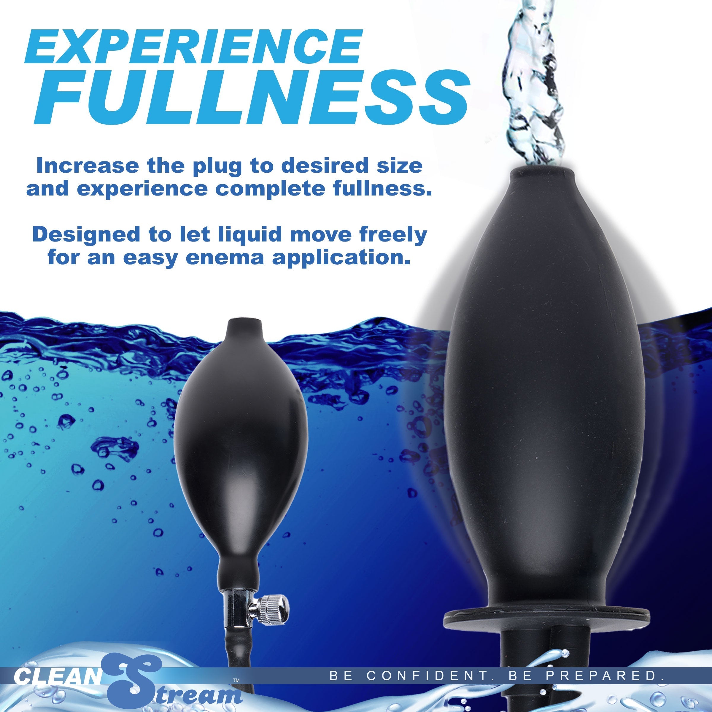 Promotional image highlighting the clean sensation provided by Cleanstream enema plug