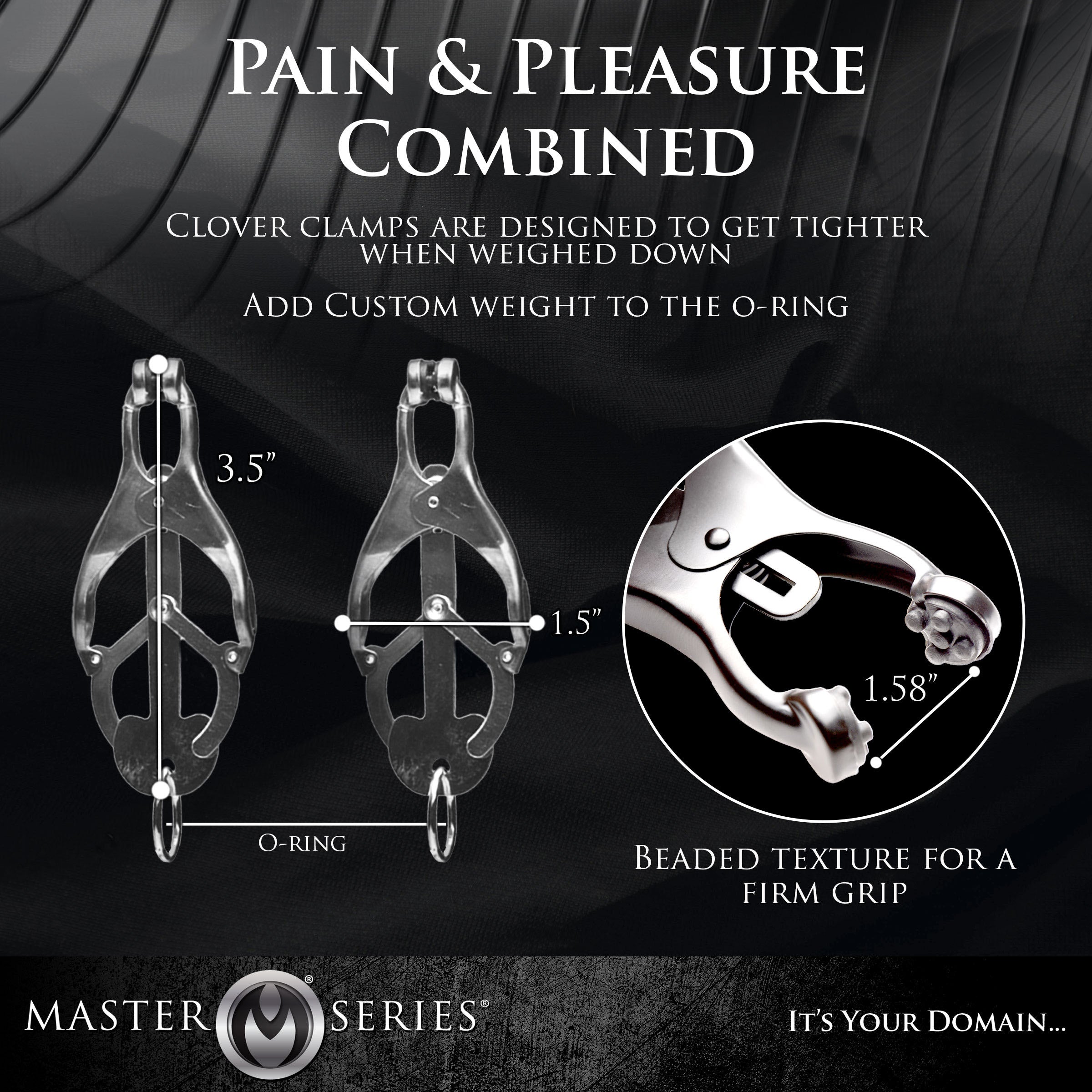 Combination of pain and pleasure with the Master Series Ringed Monarch Nipple Vice