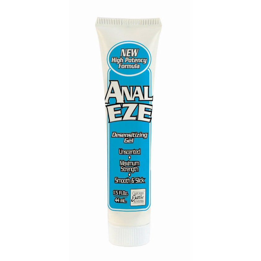 Tube of Anal-Eze Gel with blue and white packaging