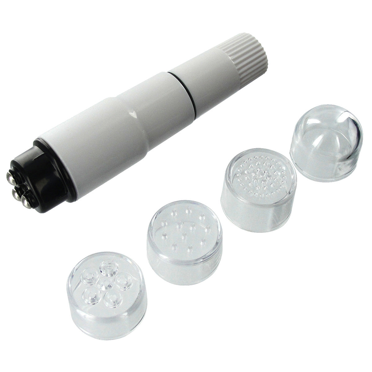 Handheld Trinity Rocket Massager in white and black design