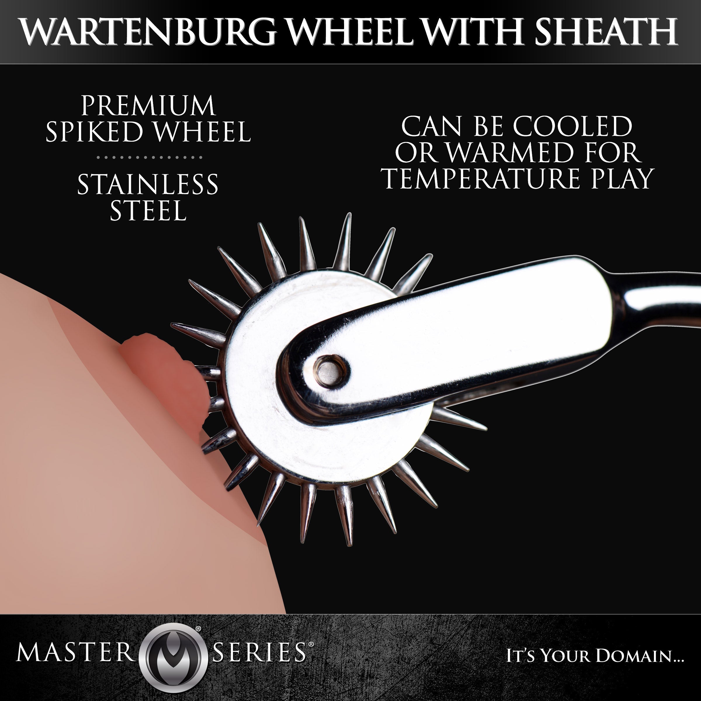 The Wartenburg Wheel medical instrument with a textured metal handle