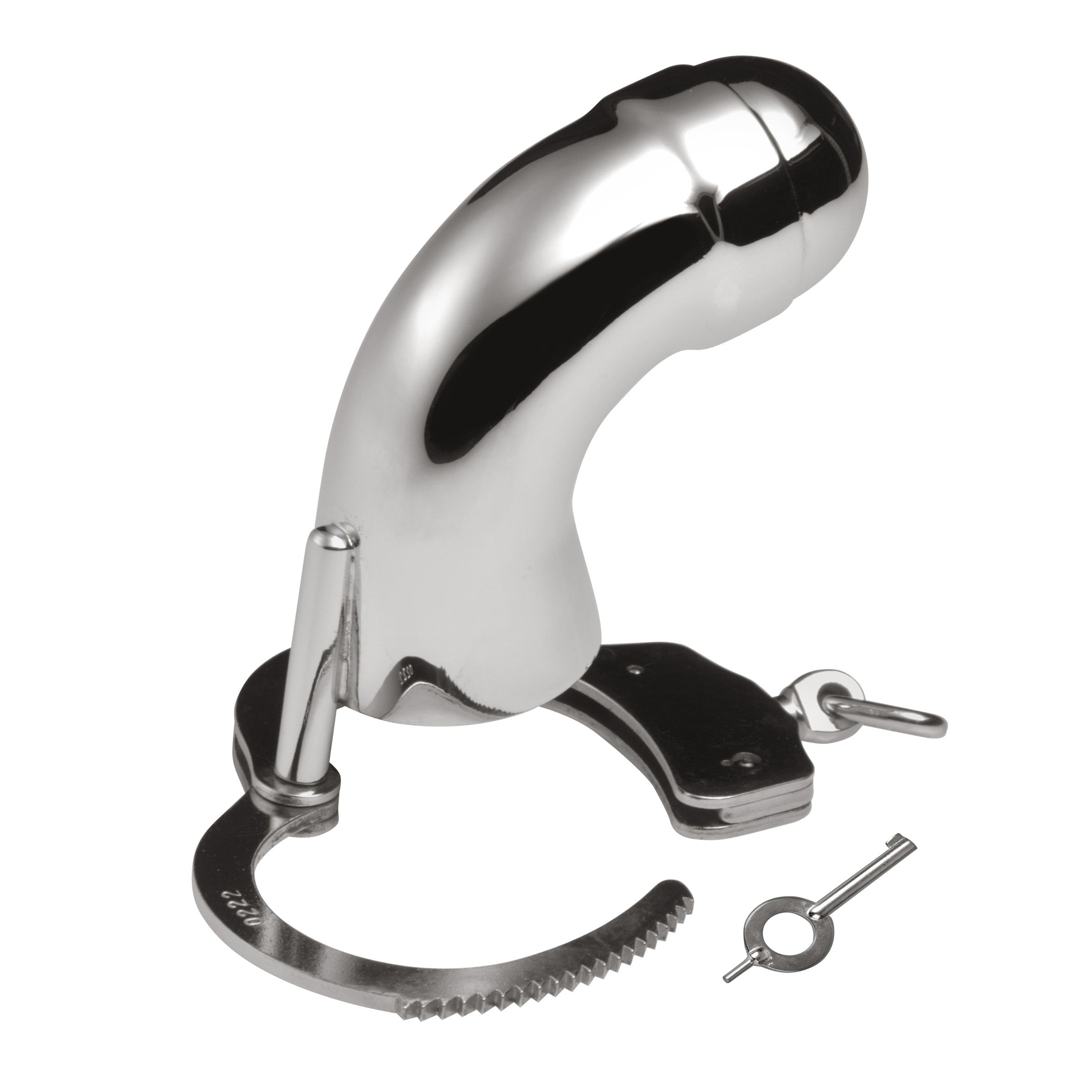 Stainless steel chastity device with integrated lock