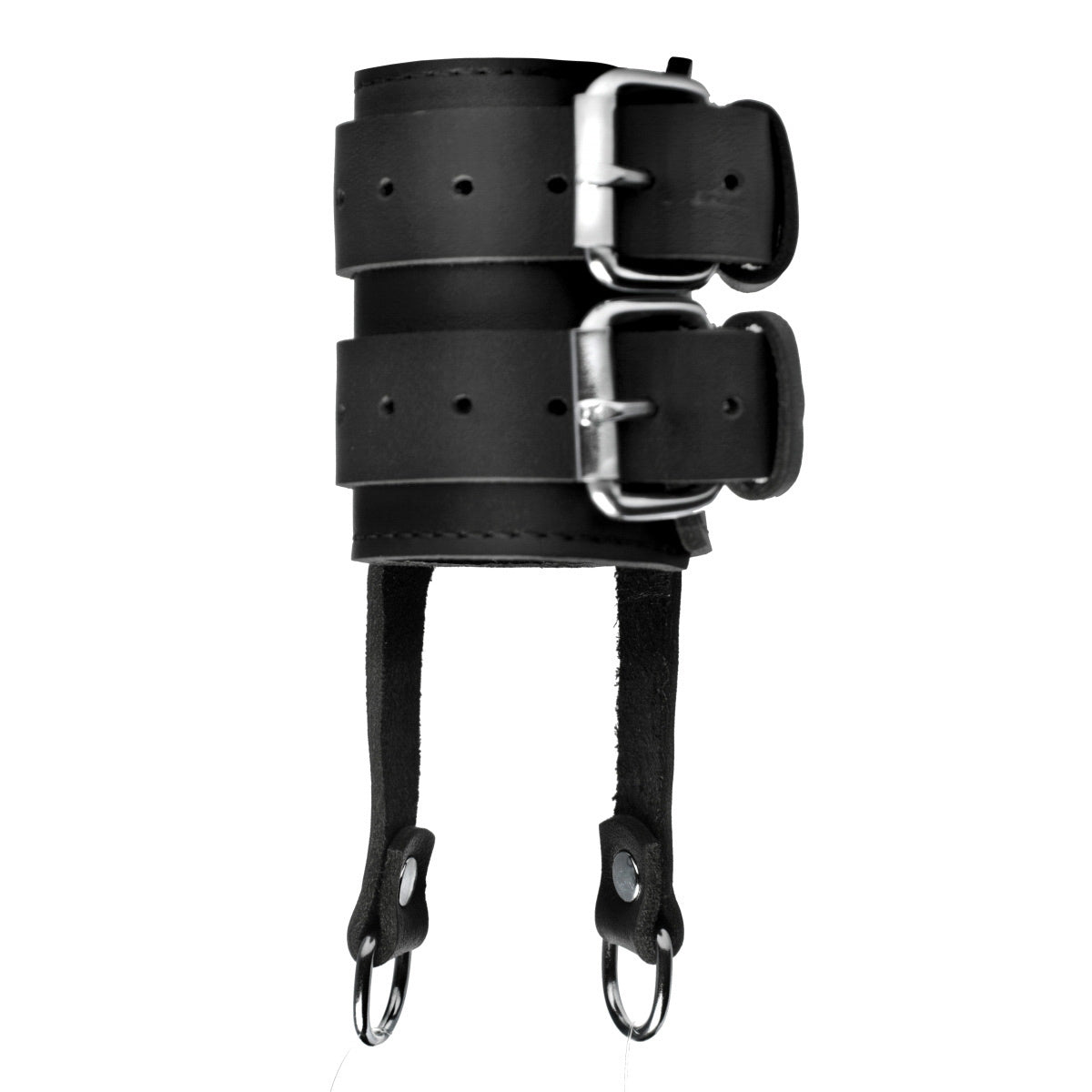 Black leather ball stretcher with dual adjustable straps