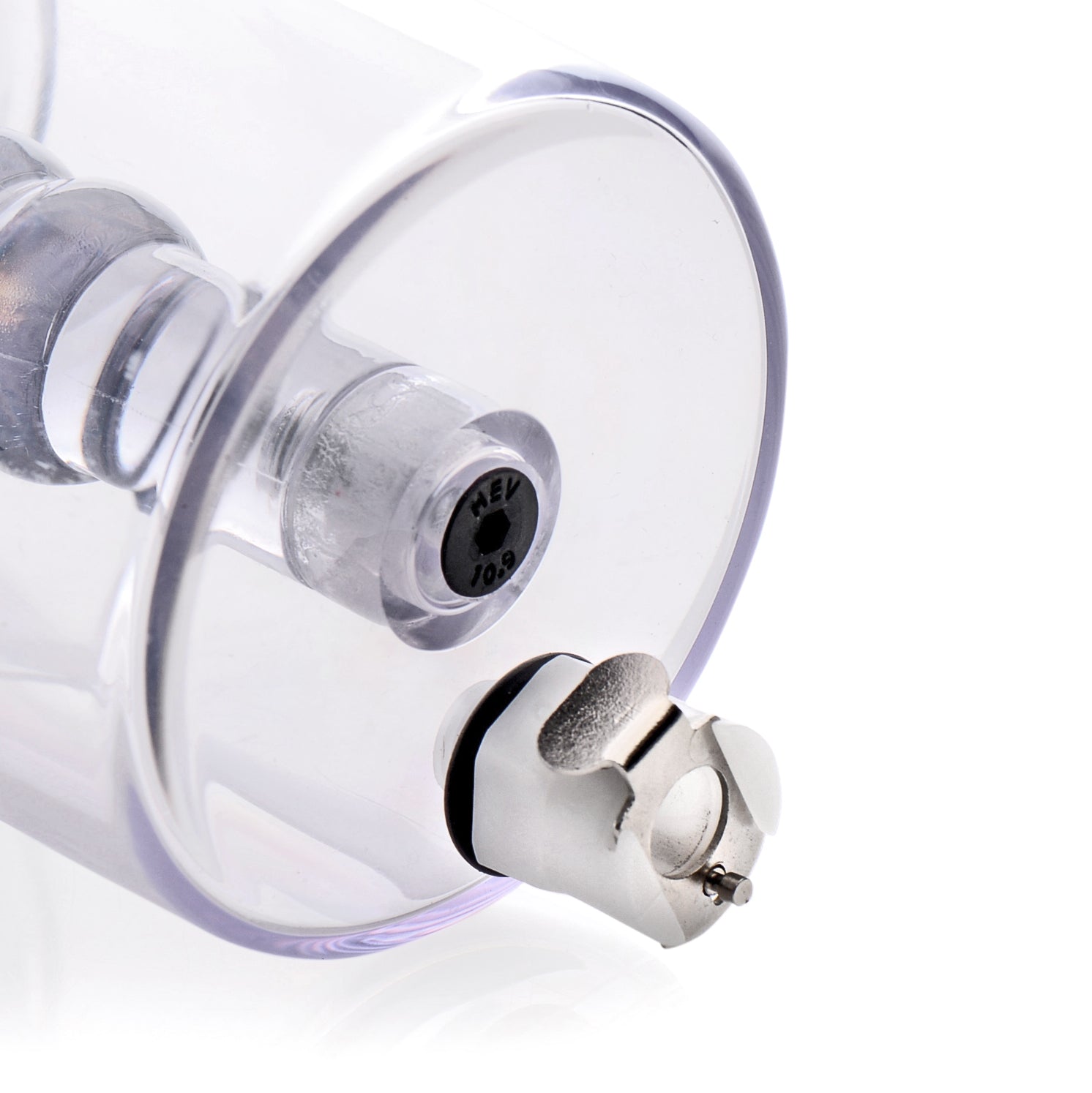 Anal pump cylinder with attached stimulator shaft in clear view