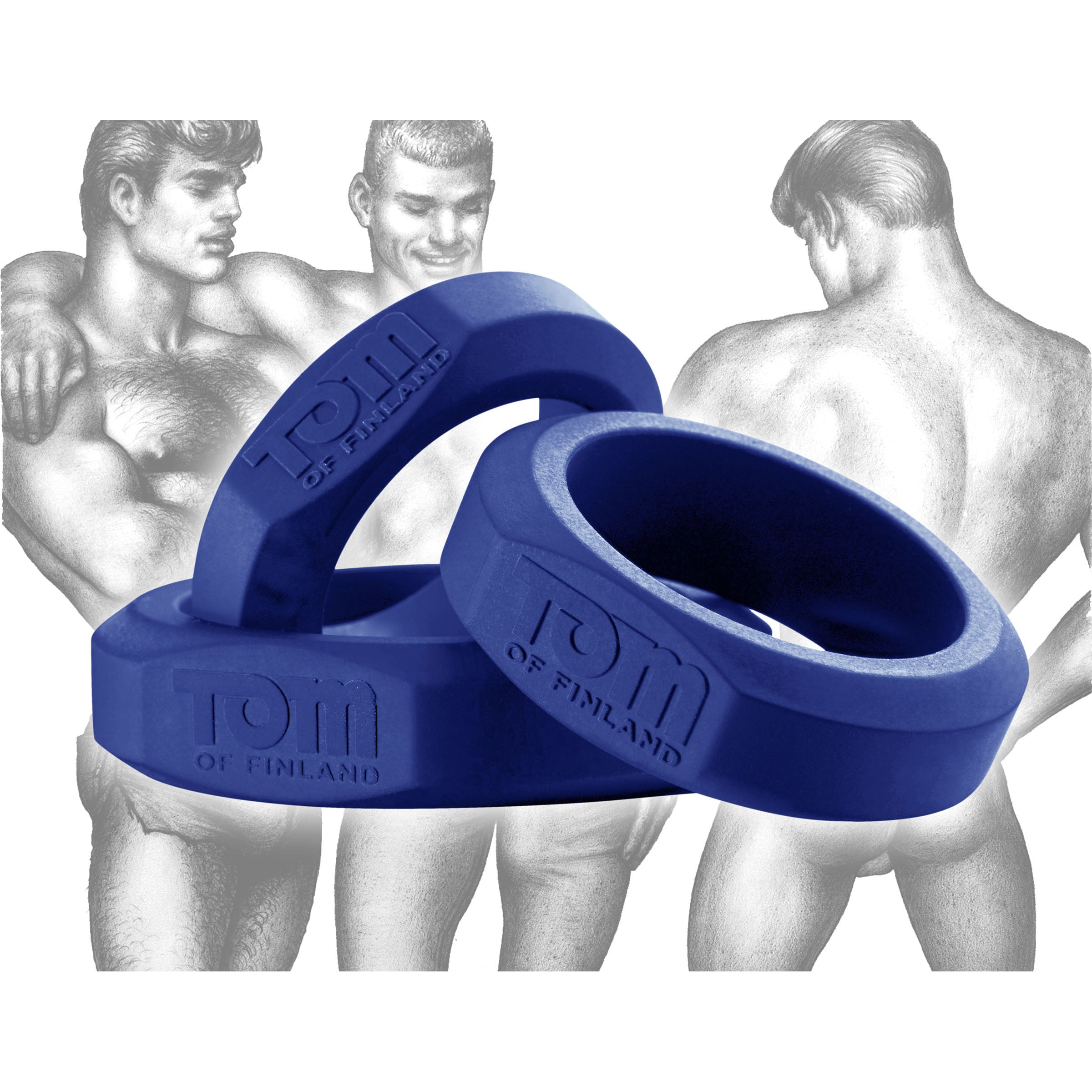 Pair of silicone cock rings from the Tom of Finland collection