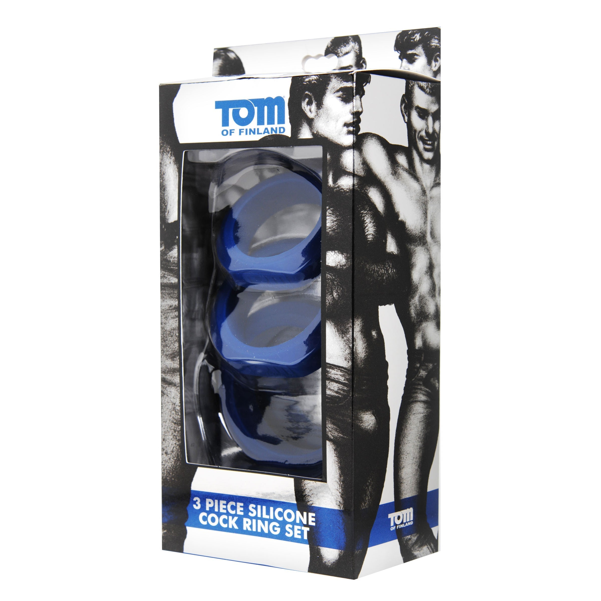 Packaging of the Tom of Finland silicone cock ring set