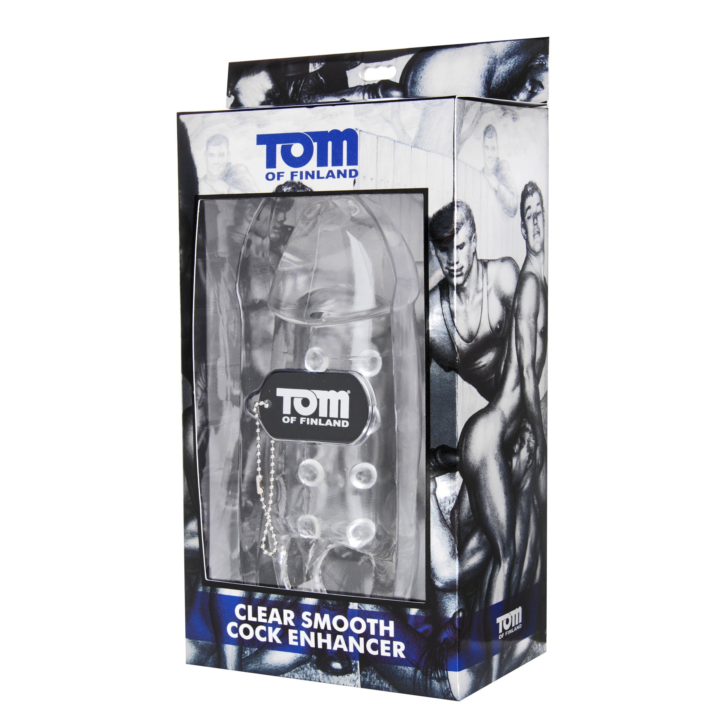 Packaging of the Tom of Finland Clear Cock Enhancer